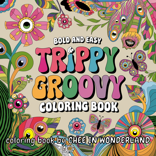 Trippy & Groovy Digital Coloring Book | Bold & Easy Designs