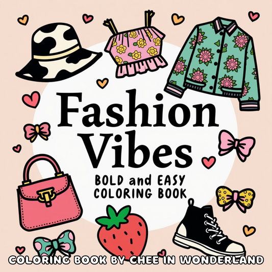 Fashion Vibes Digital Coloring Book | Bold & Easy Designs for Relaxation & Stress Relief